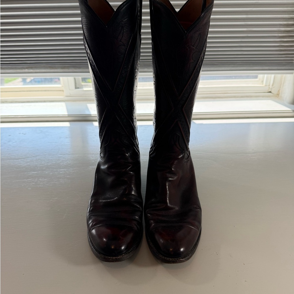 Women’s dark burgundy Lucchese Cowboy Boots